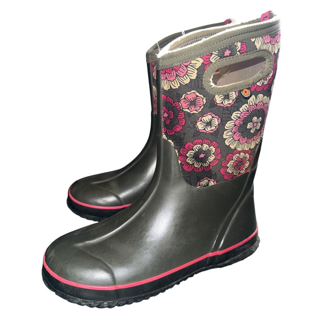 Bogs Classic Pansies Rain Winter Boots Girls (kids) - size 6 - R10